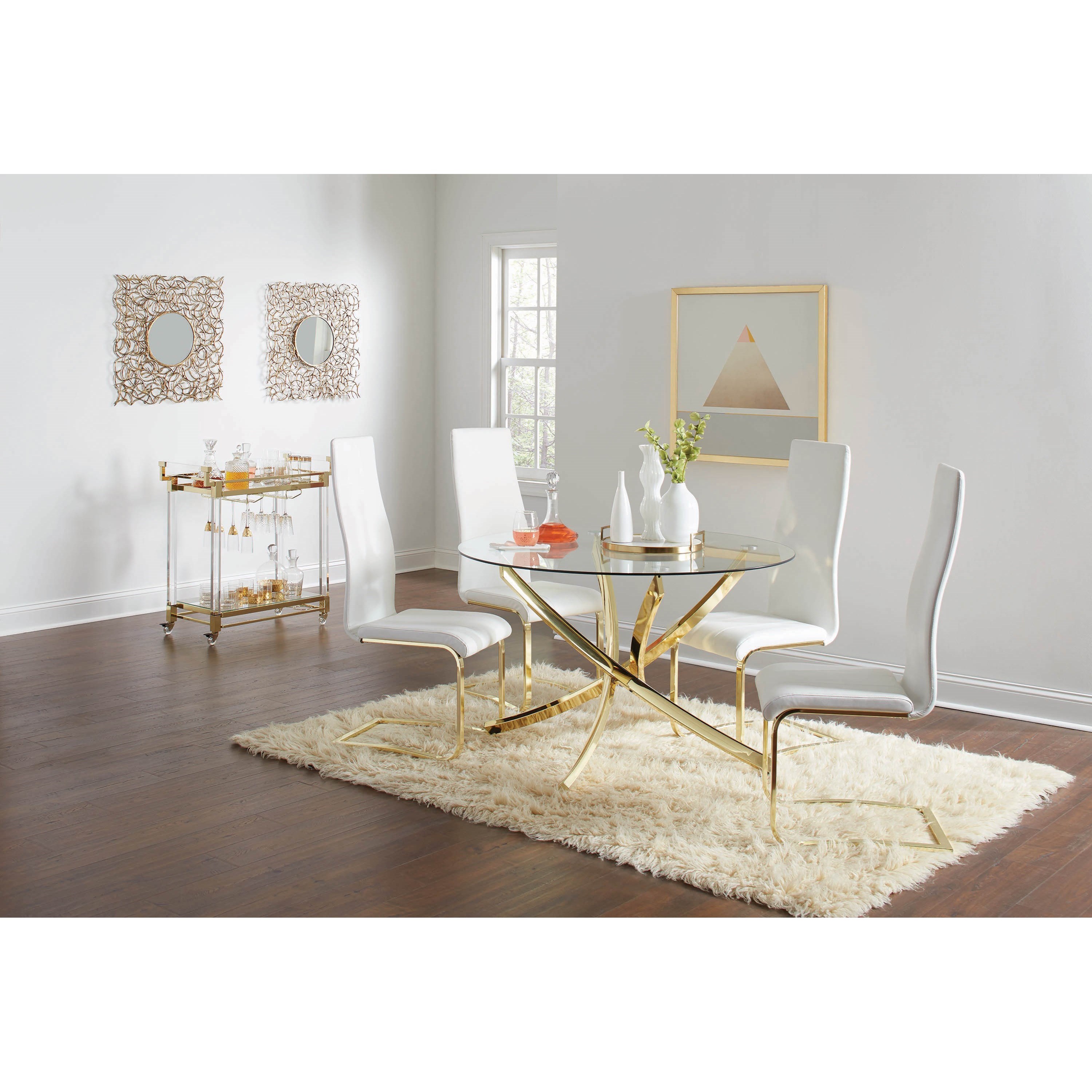 White glass online dining table set